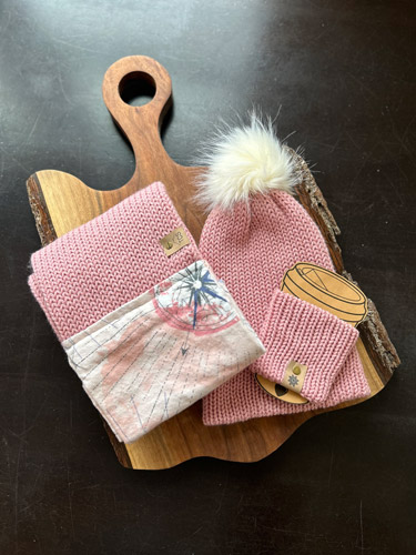Knit Winter 3-pc Set (Pink)