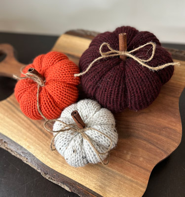 Knit Pumpkins 3-pc Set (3 Lots)