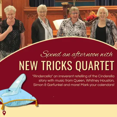 A picture of the quartet with poster information